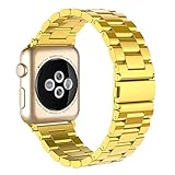 Simpeak Ersatz für Iwatch Armband 40mm 38mm Gold, Uhrenarmband Edelstahl Ersatz delstahl Schlaufe Armbänder mit Metallschließe für IWatch Series 4/3 / 2/1