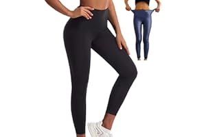 Merlvida Schwitzhose zum Abnehmen Sauna Hose Damen Hot Thermo Sweat Jogginghose Schwitz Leggings Damen High Waist Sporthose Schweiß Schwitzanzug Shape Laufhose Sportleggins für Gym, Yoga, Fitness