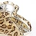 Brown Leopard Print Spring Loaded Plastic Teeth Hair Clip Claw Clamp