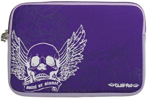 Lazerbuilt Glamrox Purple Skull (15-16 Inch Laptop/Notebook/Ultrabook) Durable Neoprene With Cushioned Interior Soft Zip Case/Cover suitable for Lenovo G50-70 15.6 Inch Laptop