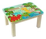 Hess Holzspielzeug 30286 - Fußbank aus Holz, Dinos, ca. 34 x 25 x 19 cm