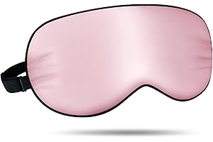 Joyhabit Lichtdichte Seiden Schlafmaske für Frauen und Herren, Weiche Angenehme Augenmaske für Pause, Reise oder Ruhige Einschlafen, Rosa, 1 Stück