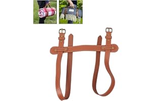 Fyearfly Picknick Deckengurt, PU Leder Tragegurt Yogamatte Tragegurt Mit Verstellbaren Löchern, Reißfester Tragbarer Teppichgurt Tragegurt Für Picknickdecke Travel Rug Yoga Teppich