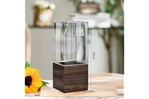 MARRAKESCH ORIENT & MEDITERRAN INTERIOR MAADES Vase à fleurs rectangulaire en verre et bois de 30 cm Gris comme décoration de table de mariage