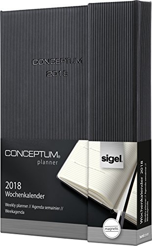 Preisvergleich Produktbild Sigel C1817 Wochenkalender 2018, ca. A6, schwarz, Hardcover, Magnetverschluss, CONCEPTUM - viele Modelle