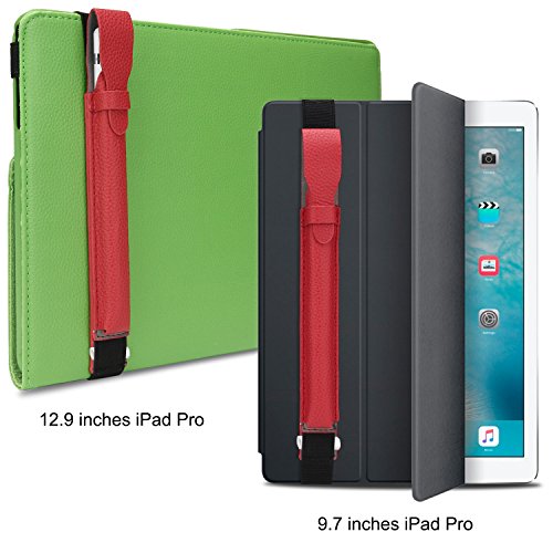 Apple Pencil hülle halter, SOCU Premium-PU Leder Bleistift Taschen Sleeve abnehmbare Beutel-Abdeckung für Apple-Bleistift für iPad Pro 9.7, 12.9 Zoll Rot - 3