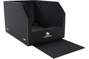 Knuffelwuff Cargo Hundebox Auto Hunde Autositz Hundetransportbox Transportbox Hund Rücksitz 60 x 50 x 50cm Schwarz