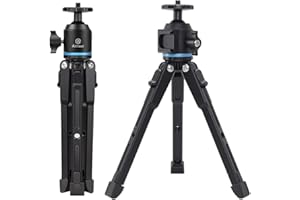 Aitteel ATMT-02 Trépied pour caméra de téléphone, tête sphérique 360° Voyage Selfie Stick Poignée Grip Desktop Webcam Trépied pour iPhone DSLR Gopro 10