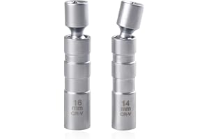 WEISI ZeroNine Spark Plug Socket Set,Universal Joint Magnetic Swivel Spark Plug Socket Wrench Set for Car Repair,14mm&16mm Car Repair Spark Plug Removal Tool for Most Car Accessories