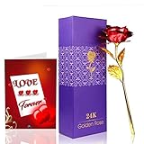 Sky Trends Creatives 24K Gold Rose with Gift Box with Greeting Card - Best Gift for Loved One On Valentine, Father/Mother Day, Anniversary, Birthday with Gift Box st-06