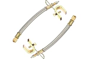 JNNJ 2 Pièces Extension Valve De Pneu, Rallonge De Valve pour Pneu Double, Rallonge Valve De Pneu Tressée Flexible en Acier Inoxydable, pour La Plupart des Voitures, Camions, Bus, Pneus Roue