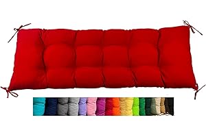 Olenka Coussin de Banc de Jardin Siègen Patio Meuble d'Extérieur intérieur terrasse Balcon Porche (110 x 40 x 8 cm, Rouge)