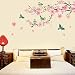 Pink Peach Blossom Flowers Wall Decal Home Sticker Paper Removable Living Dinning Room Bedroom Kitchen Art Picture Murals DIY Stick Girls Boys Kids Nursery Baby Playroom Decoration