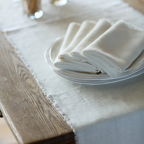 Rustikaler-Tischlufer-Leinen-gebrochenes-Wei