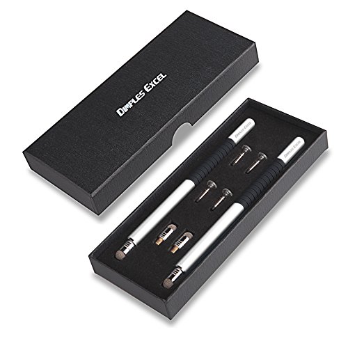 Dimples Excel Präzision Stylus pen Eingabestifte for Ipad Pro Kindle Tablet Touchscreen Smartphone mit Ersatzspitzen (Silber + Silber) - 7