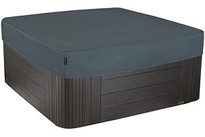 HENTEX Whirlpool Outdoor Abdeckung, Rechteckige Pool Cover, Winterabdeckplane Poolabdeckung, Grau, 220x220x25H cm