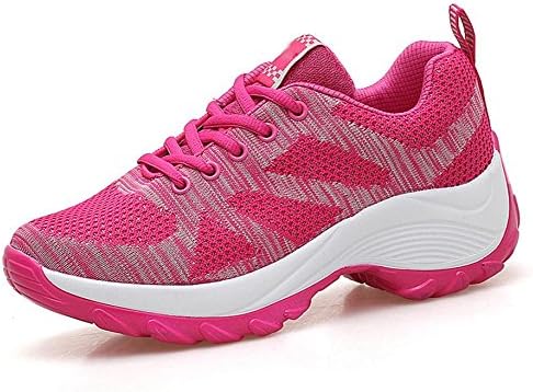 KUKI Breathable mesh sports shoes leisure travel shoes thick shoes ladies shoes, red, US7.5/EU38/UK5.5/CN38