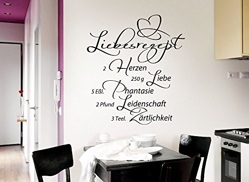 Grandora W766 Wandtattoo Liebesrezept Küche Esszimmer braun - 2