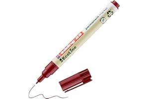 edding 25 EcoLine marqueur permanent - rouge - 1 stylo - pointe ronde fine 1 mm - sèche vite - résiste à l'eau et à l'essuyage - pour carton, plastique, bois, métal - marqueur universel