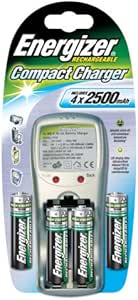 Energizer Compact Ladeger&auml;t inkl. NiMH Akku AA Mignon 2500 mAh 4er Pack