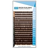 Brow Building 0.10 I Curl Semi Permanent Individual Eyebrow Extensions Professional Salon Supply (Chocolate Brown)