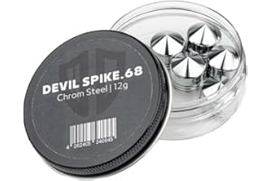 HomeDefence-24 Lot de 10 pointes Devil 68 - Acier chromé - Cal.68 - 12 g - Diamètre : 17,3 mm - HDR68 - Valken Milsig - FSC