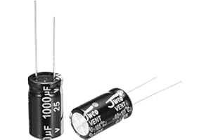 sourcing map 1000uF 25V 10x17mm Electrolytic Capacitor, Radial Leads Aluminum Capacitors for TV, LCD Monitor, VCD, 10Pcs