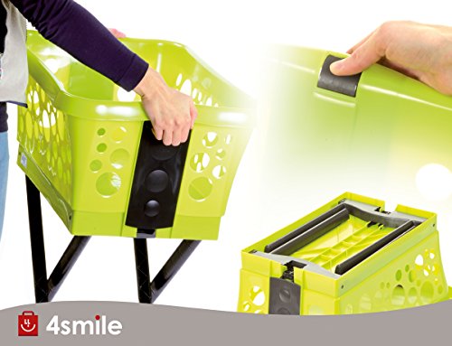 Menz Baski – Wäschekorb mit ausklappbaren Beinen, 1 Stück in kiwi | rückenfreundliche Klappautomatik, Korb: 65 x 44 x 30 cm, Standhöhe ca. 60 cm – Made in Europe - 2