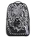 Produktbild MAGAI Animal 3D Lion Kopf Backapck PU Laptop Schultertasche für Männer (Color : Black)