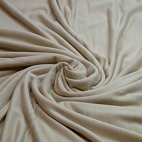 Plain Viscose Elastane Stretch Jersey Fabric 150 cm wide per metre (Stone)