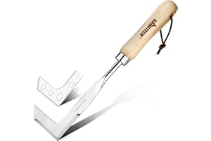 Gardtech sarchiatore per Erbacce, Piccolo Coltello e Raschietto con Manico in Legno, estirpatore Erbacce Multifunzionale per la rimozione di Muschio e Erbacce, Il miglior Regalo per Il Giardiniere