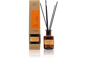 SYS Aromas Ambientador Mikado Bergamota y Mandarina 1991 - Difusor con Varillas de Ratán - Aroma Cítrico y Herbal - Larga Duración - Ideal para Hogar, Oficina, Baño - 100 ml con 5 Varillas