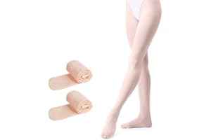 tanzdunsje Ballet Tights Girls, Pink Ballet Dance Tights Footed -Soft & Stretch for Kids Women