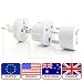 Produktbild Saxonia Reiseadapter Weltweit All-in-One-Charger Travel Adapter Power Netz-Reisestecker (über 150 Länder) wie EU / UK / USA / China / Hongkong / Australien Weiß