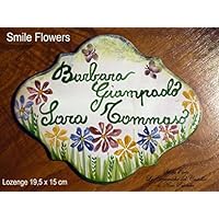 Targhe Numeri Civici Insegne Porta Ingresso Ceramica Realizzato e dipinto a mano Le Ceramiche del Castello Nina Palomba Made in Italy