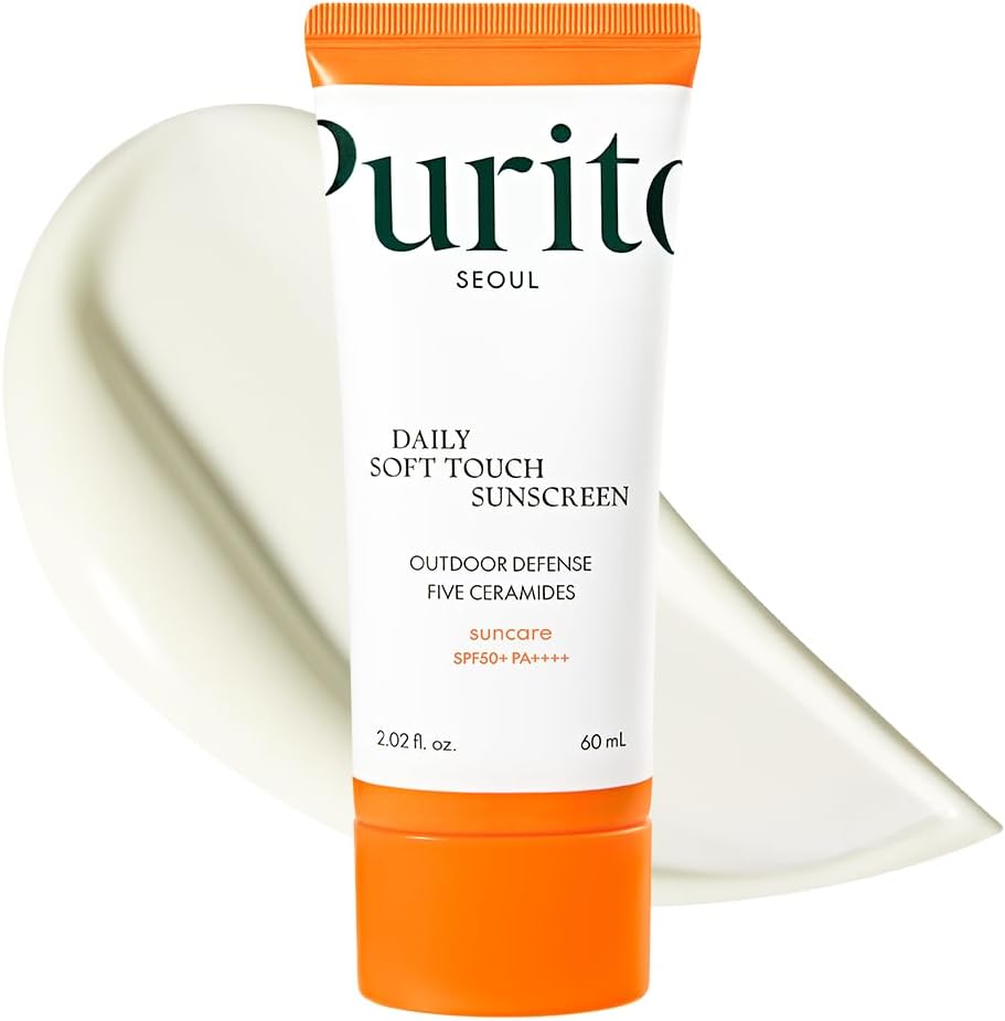 PURITO SEOUL Protector Solar Diario de Tacto Suave, SPF50+ PA++++, Ceramidas, No Blanquea, Protección UVA & UVB Resistente al Agua, K-Beauty