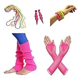[Paket eingeschlossen] 4 * Neon armbänder, 1 * Ohrringe, 6 * Halsketten, 1 * fishnet Handschuhe, 1 * Beinwärmer