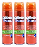 3x Gillette Fusion Hydra Sensitive Skin Shaving Gel 200ml