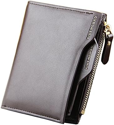 New Men's Faux Leather ID Credit Card Holder Clutch Bifold Coin Purse Wallet (Coffee)