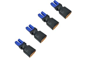 LINSYRC 4 pièces Adaptateur de Connecteur Mâle Prise XT90 vers Connecteur Femelle Fiche EC5 pour RC FPV Drone RC Voiture Lipo NiMH Chargeur de Batterie ESC
