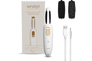 Winston Electric Callus Remover for Feet | 120 Min Runtime, Fast Charging | Rechargeable Foot File | 2 Speed Pedicure Tool for Hard Skin, Cracked Heels & Dead Skin Remover | 1 Year Warranty