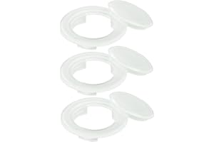 AMANDELIZABE 3 Stück Tischschirm Loch Ring mit Kappe Schirmloch Ring Tisch für Sonnenschirm Kunststoff Lochring Tisch 42 mm Innendurchmesser Sonnenschirmloch Tischdecke für Outdoor Terrasse Schirm Stecker