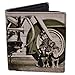 Produktbild Herren Tri-Fold Geldbörse Leder von Retro Sepia Hund Harley Motor Bike Geschenk-Box