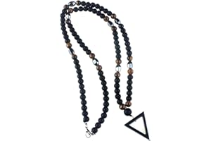 B.A.U.Q.O.O. Pendente Triangolo Ematite Energia Positiva Potente Portafortuna Con Perline di Pietre Dure Naturali Occhio di Tigre Ciondolo Per Specchietto