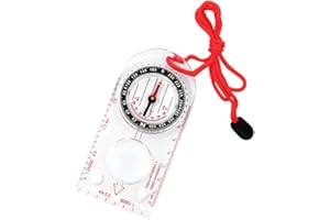 Aiweijia Boussole d'orientation, Boussole de Navigation multifonctionnelle étanche, règle à Carte, loupe avec Cordon réglable pour la Lecture de Cartes d'expédition, Navigation, l'orientation
