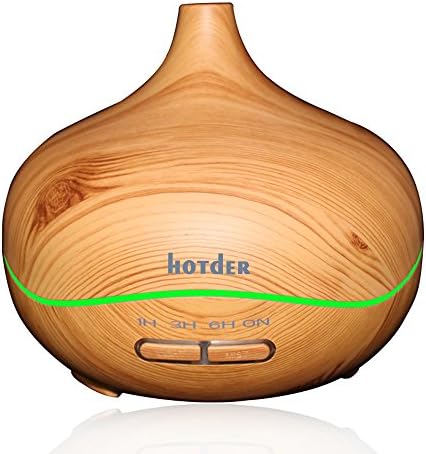 Aroma Diffuser 300ml Essential Oil Humidifier 7 Color Low LED Lights Wood Grain Essential Cool Mist 3 Timers Setting