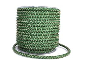 Sescha Boloband/geflochtenes Lederband in grün 5 mm - 1 Meter