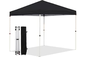 LANMOUNTAIN Canopy Tent 10X10 FT,Heavy Duty Sun Instant Shelter w/Adjustable Straight Leg Heights,Portable Pop Up Gazebo,Outdoor Patio Tents for Commercial,Camping,Garden,Black