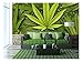 Produktbild TANGGOOD - Big Marihuana Leaf Close Up mit Textur Hintergrund der Cannabis-Blätter - Removable Fototapete | Selbstklebende große Tapete - 66x96 Zoll