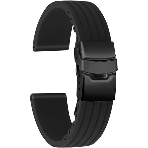 ULLCHRO Cinturini Orologi Impermeabile Orologi Bracciale in Caucciù Bicolori - 20, 22, 24mm Gomma Cinturino Orologio Fibbia Dell'acciaio Inossidabile Spazzolato (20mm, nero e arancione